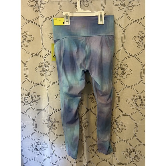 Girls Blue/purple High-rise Leggings-all In Motion Stash Pockets Size XL(14) - Picture 2 of 3